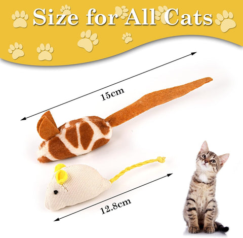 6 Pack Catnip Mouse Toys for Indoor Cats – Interactive Cat Toys
