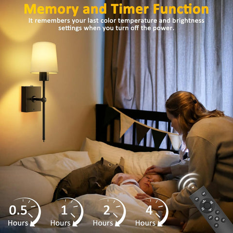 Rechargeable Battery Wall Sconces with Remote 2 Pack