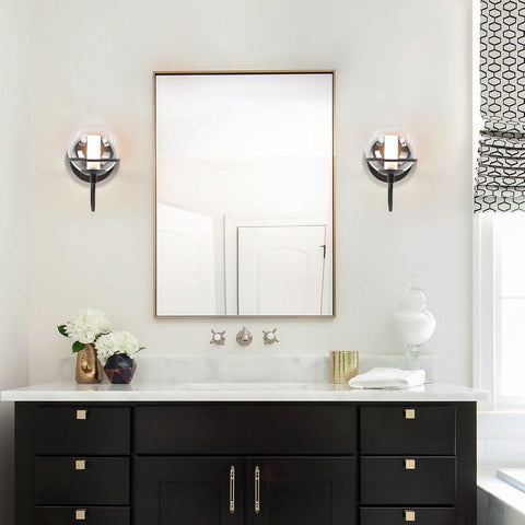 Modern Matt Black G9 Wall Light with Switch