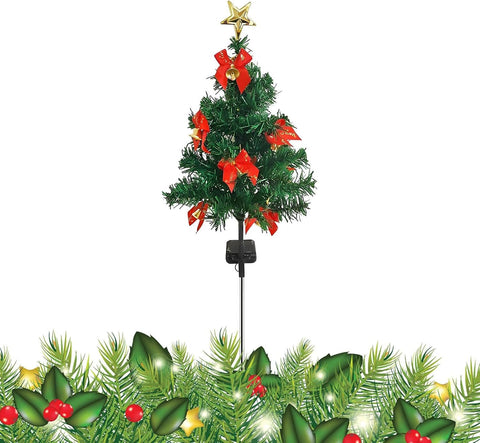 Solar Christmas Lights Outdoor, Waterproof Garden Lamps, Prelit Christmas Trees, Festive Lighting for Pathway, Patio, Lawn, Home, Outdoor, Birthday, Housewarming, Holiday Decor