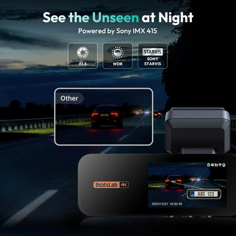 BOTSLAB 4K Dual Dash Cam Front & Rear with GPS WiFi – Black