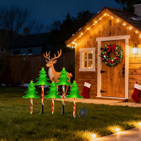 Solar Christmas Lights 5 Piece LED Ambient Lighting