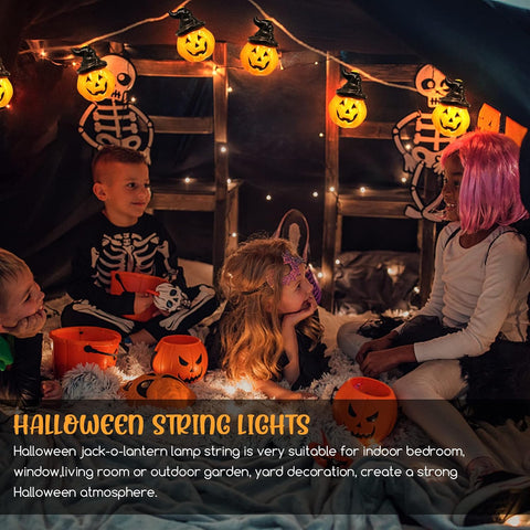 Jsdoin 5m Halloween Pumpkin String Lights – 20 LED Battery Powered Warm White Fairy Lights for Indoor & Outdoor Party, Garden, Home & Festival Decorations
