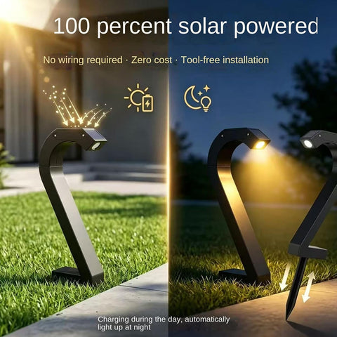 Solar Pathway Lights Outdoor Number 2 Shape Spotlight Stake Lighting Lamp