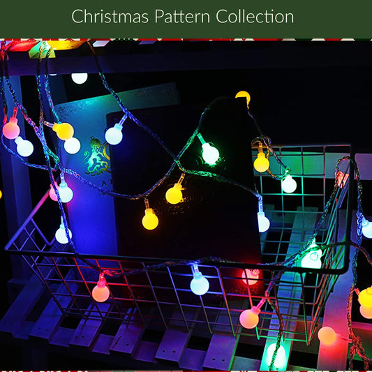 Multicolour Globe Fairy Lights, 6M 40Pcs LED Battery Powered Ball String Lights, Two Mode Shining Decoration for Christmas Wedding Birthday Holiday Party Bedroom Indoor& Outdoor