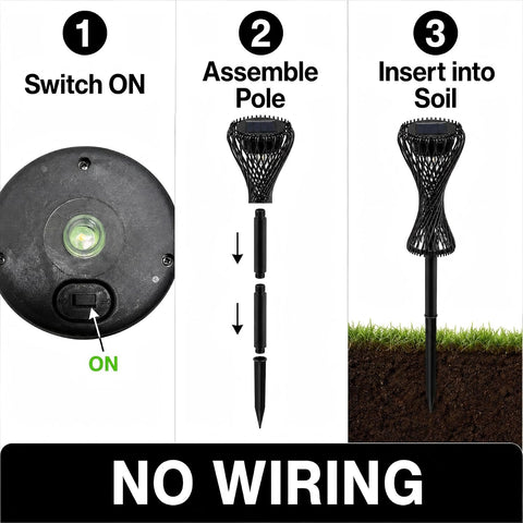 Solar Pathway Lights Outdoor Waterproof, Twisted Rattan Shadow Lights