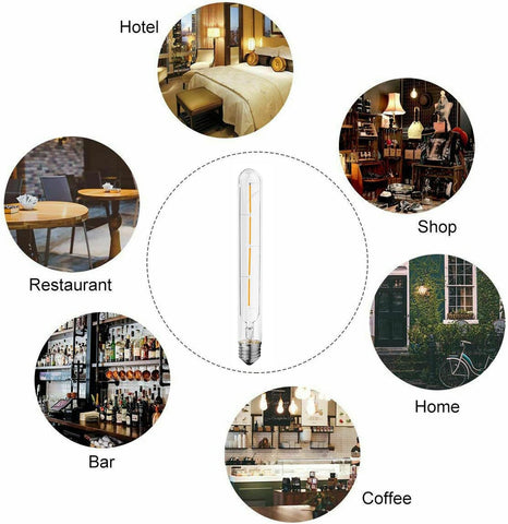 4W Tubular Edison LED Filament Bulb 2700K Warm White 4 Pack