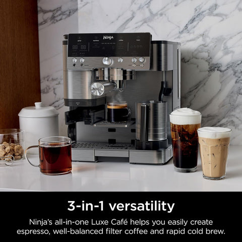 3-in-1 Espresso, Cold Brew & Filter Coffee Maker: Integrated Grinder, Automatic Milk Frother, Easy Barista Assistant Technology
