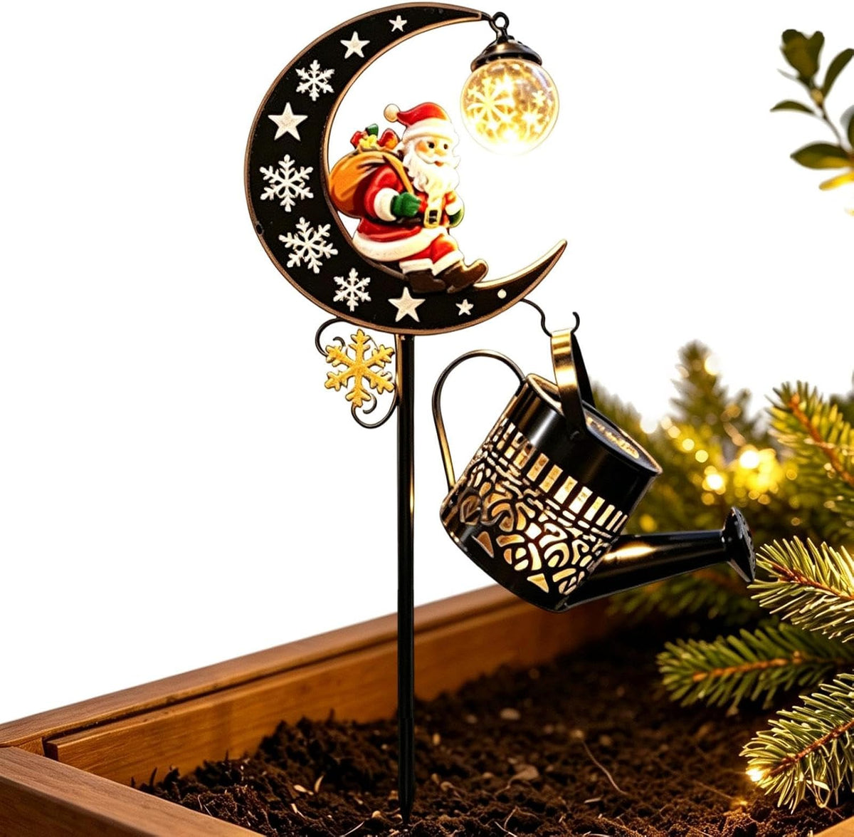 Solar Christmas Lights Warm Glow Waterproof Festive Garden Decor