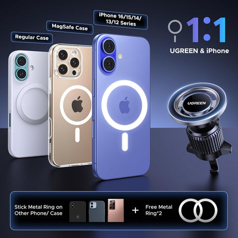UGREEN Magsafe Car Mount for Air Vent – Magnetic Phone Holder for iPhone Series