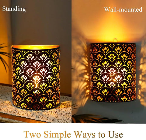 JHY DESIGN Set of 2 Battery Powered Wall Sconce Lamps 20cm