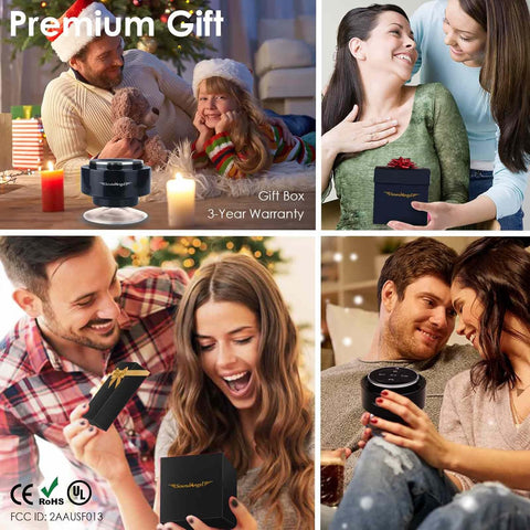 Collage of people receiving and opening gifts, with a focus on a premium gift experience.