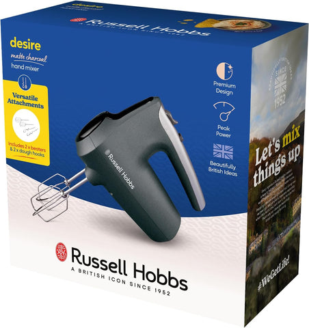 Russell Hobbs 27151 Hand Mixer – 5 Speeds + Turbo Mode, Matte Charcoal