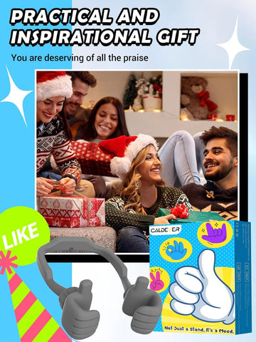 Grey Thumbs Up Phone Stand – 360° Rotating Adjustable Lazy Desk Holder