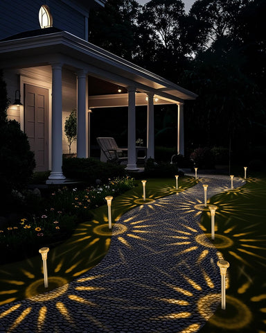 6pcs LED Solar Garden Lights, IP65 Solar Garden Lights Stainless Steel Waterproof Energy Saving for Patio, Lawn, Yard, Driveways (Warm White)