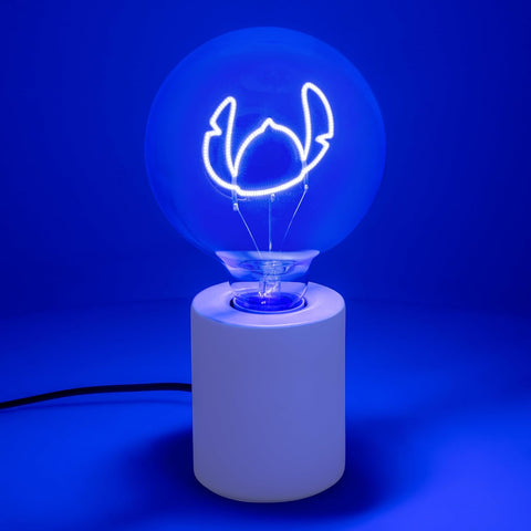 Disney Stitch Decorative LED Neon Bulb Lamp - E27 Glass Lightbulb, Officially Licensed Lilo & Stitch Collectible Gift, Fun Light for Bedrooms & Homes, Blue