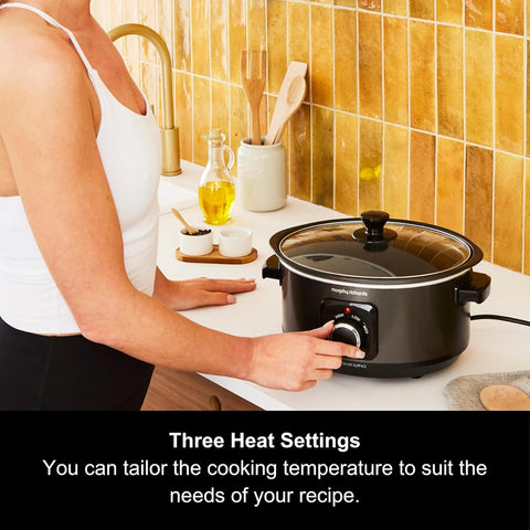 3.5L Sear & Stew Slow Cooker Aluminium Pot Hob Proof Easy Clean Black