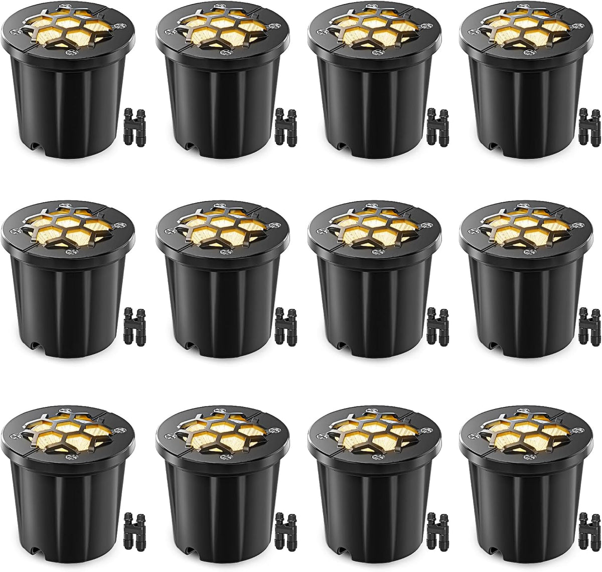 12Pcs Outdoor Ground Lights with Wire Connectors, 1440LM Buried Lights