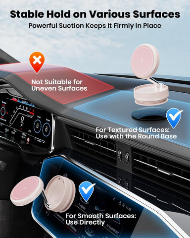 MagSafe Car Phone Holder Mount with N52 Dual Magnet Ring – Black