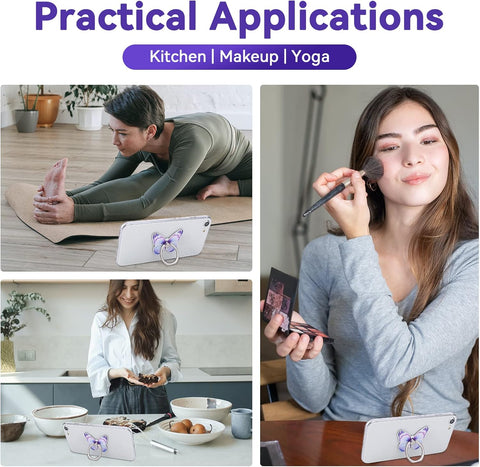 Butterfly Phone Ring Stand Holder Set