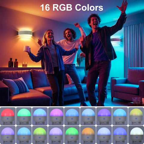 Battery Operated Cordless Wall Light with Remote and Rechargeable Bulb