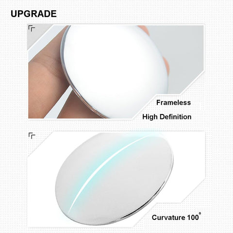 BEEWAY 360° Adjustable Frameless Blind Spot Mirrors – HD Convex Glass (Pack of 2)