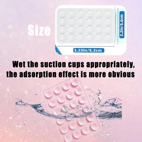 Leeneen 2PCS Silicone Suction Phone Case Mount – Transparent