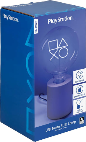 Paladone PlayStation Icons Decorative LED Neon Bulb Lamp - E27 Glass Lightbulb, Officially Licensed Sony Gamer Gift, Perfect for Bedrooms, Homes, Gaming Room Decor, Blue