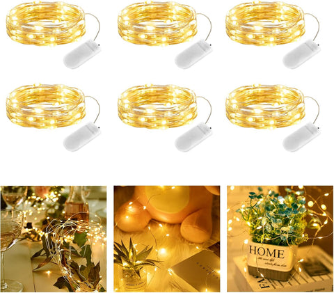 Bedroom decor with battery fairy lights
