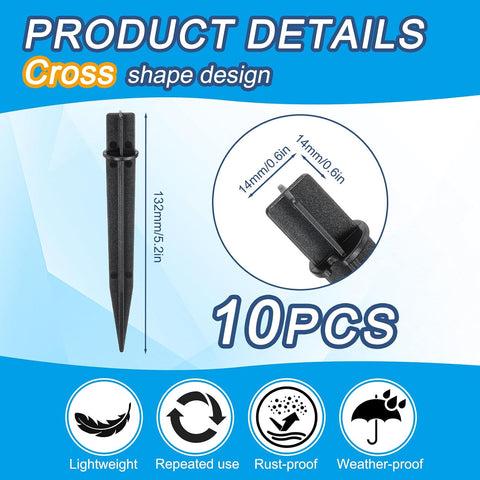 Reinforced Light Stakes Replacement 5.2" Cross-shaped 10 Pcs