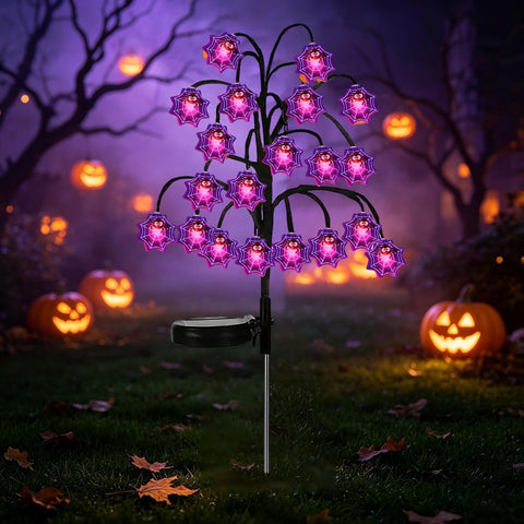 Halloween Solar Lights Stake, LED Tree Stump Garden, Outdoor Pathway Decor