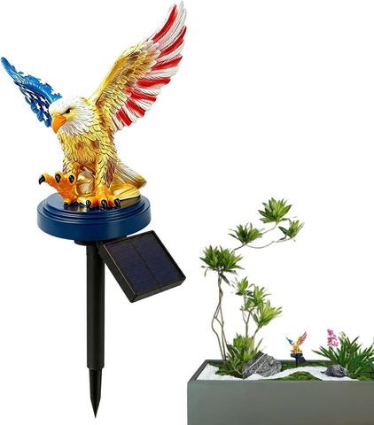 Solar Lights for Garden Waterproof Decorative Patriotic Eagle Lamp