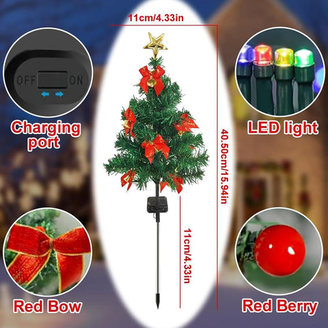 Solar Christmas Lights Outdoor, Waterproof Garden Lamps, Prelit Christmas Trees, Festive Lighting for Pathway, Patio, Lawn, Home, Outdoor, Birthday, Housewarming, Holiday Decor