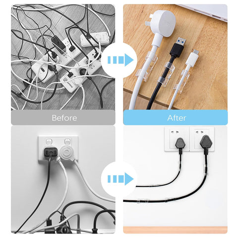 Aroidful 68PCS Cable Clips,Cable Tidy Clips,Strong Self Adhesive,Medium Sized × 40, Large Size × 20, Extra Large × 8 Wire Clamp,Cable Clips Outdoor for Home and Office