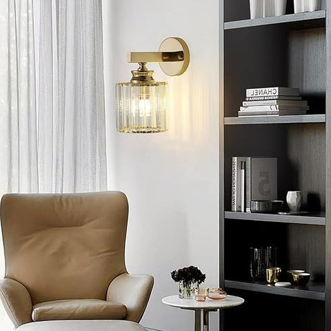 Modern Crystal Wall Light Sconce, E27 Rose Gold Wall Lamp