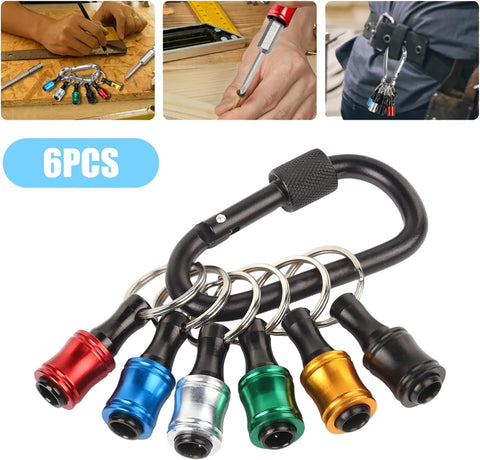 Hex Shank Drill Bit Holder Keychain 6pcs Set