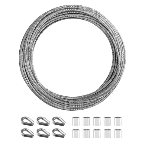 2mm Stainless Steel Catenary Support Wire for Festoon Lights – 10m, 20m & 30m PVC Coated Hanging Cable for Gardens, Patios & Pergolas