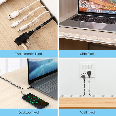 Aroidful 80pcs Cable Clips,Cable Tidy Clips,Strong Self Adhesive,Comes with Acrylic Glue Wire Clamp,Cable Clips Outdoor for Wire Rod Strip Plug Cords/Air Conditioning Cables/Power Cords