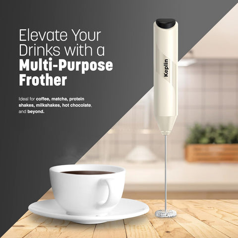 Milk Frother Cream - Stainless Steel Electric Whisk for Coffee & Drinks
