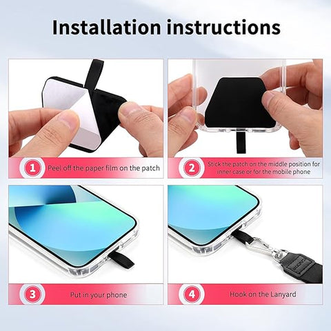 CACOE Universal Mobile Phone Chain - Adjustable Neck Strap for Smartphones Black, Red Rose