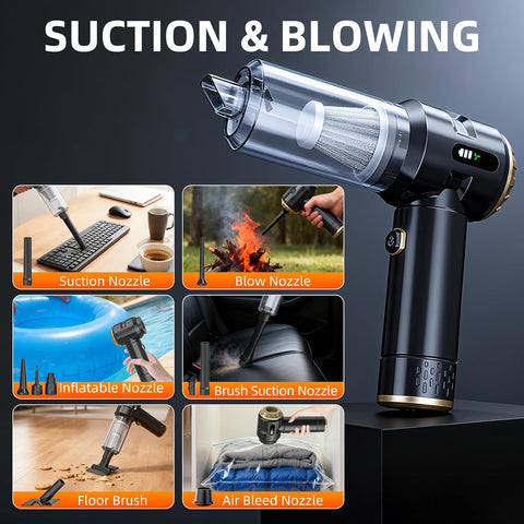 Handheld Vacuum Cleaner 23000Pa Cordless Car & Home Black Gold