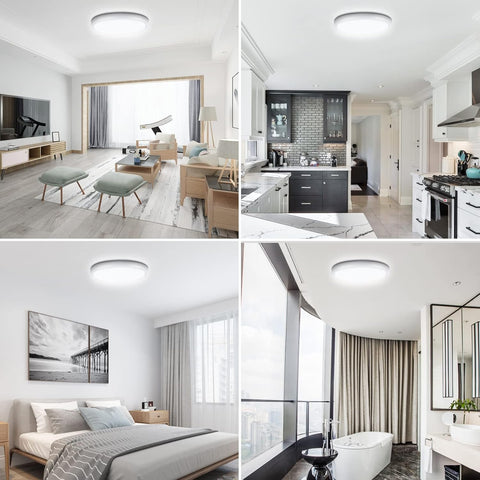 24W Ultra-Thin LED Ceiling Light with Dimmable 2000K Backlight, Warm Night Light & Timer, Modern 12 Inch Round Flush Mount for Bedroom Living Room Kitchen
