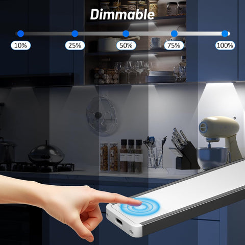 Rechargeable Under Cabinet LED Light with Motion Sensor – Wireless USB-C Cupboard Light for Kitchens, Wardrobes, Hallways & Stairs - Put Light Where Your Home Needs It Most