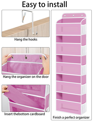 KYEVIS Over The Door Storage Organiser, 5 Shelves with 10 Mesh Pockets, Dark Grey – Keep Baby Essentials Neatly Within Reach