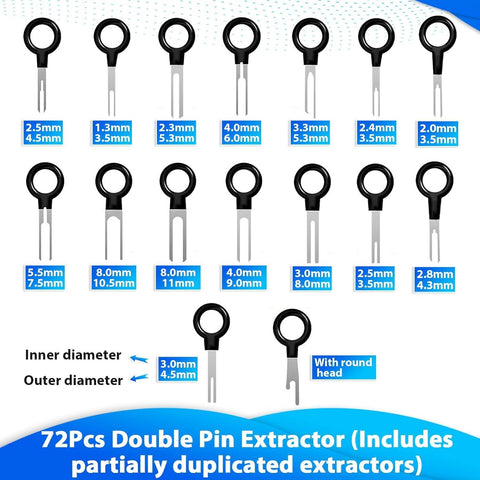 Kikerike 139 Pcs Terminal Removal Tool Kit Depinning Tool Set Electrical Connector Pin Extractor Automotive Wire Release Tool With Protective Bag