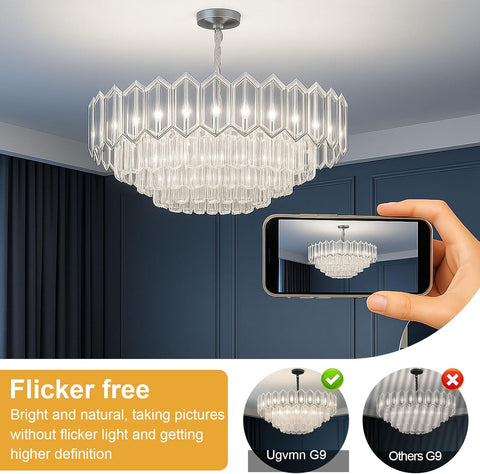 3W G9 LED Bulbs Cool White 580LM, 6000K Energy Saving Light Bulbs Equivalent to 40W Halogen, No Flicker Capsule GU9 LED Bulb for Home Lighting Decor, Chandelier, Not Dimmable, 220-240V,4 Pack