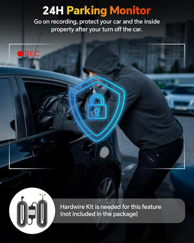 Kussla 3 Channel Dash Cam Front Rear Inside 1080P with 64GB Card