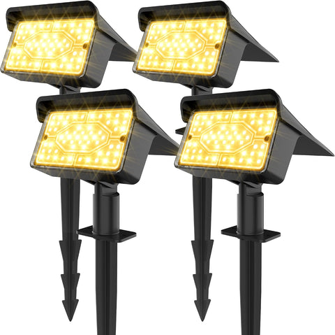 Ollny Solar Powered Uplighter Spotlight Garden 4Pack Stake Light Warm White