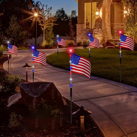 Garden Lights Waterproof Flag Lighting for 4th of July