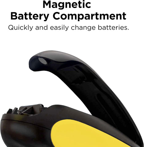 Kitchen Mama One-to-Go Electric Can Opener – One-Touch Operation, Auto-Stop, Smooth Edge, Battery Operated, Yellow